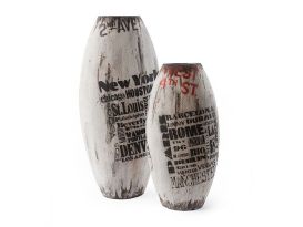 Weathered City Vases Set of 2