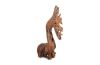 Carved Flower Wood Sculpture