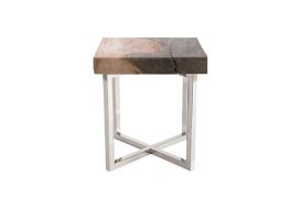 Grayson Side Table Gray Stone and Natural