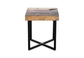Tam Side Table Black Stone and Natural