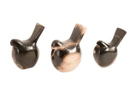 Petrified Wood Birds Set of 3