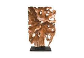 Teak Root Sculpture Metal Base