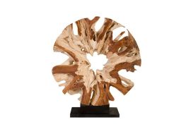 Teak Wood Sculpture On Base