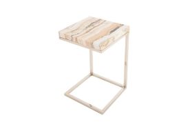 Onyx Side Table Stainless Steel Base