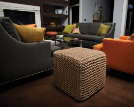 Natural Jute Pouf Square