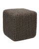 Gray Jute Pouf Square
