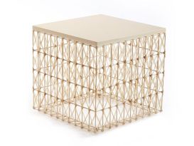 Weaved Leatherette Side Table