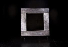 Old Lumber Mirror Silver Leaf Square