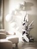 Freeform Sculpture White and Silver Leaf