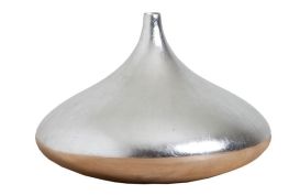 Callista Vase Short Silver Leaf