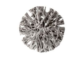 Round Root Wall Art Silver Leaf Resin