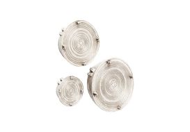 Laotian Rain Drum Thin Silver Leaf Set of 3