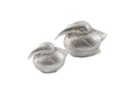 Kiwi Birds Set of 2 Silver Leaf