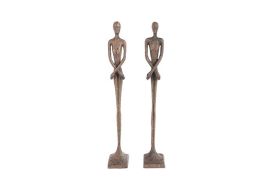 Skinny Male And Female Scupture Bronze Extra Small