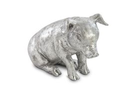 Sitting Piglet Silver Leaf