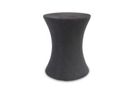 Charred Hour Glass Stool Resin
