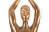 Yoga Figure Male Wall Art Polished Bronze No Lines