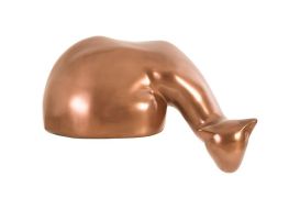 Sitting Puma Sculpture Polished Copper