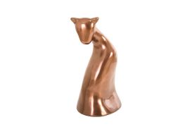 Twisting Puma Sculpture Polished Copper