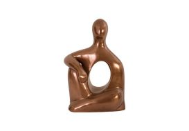 Seated Sculpture Polished Copper