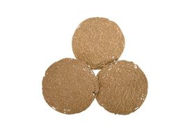 Molten Disc Wall Art Warm Brass Set of 3