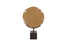 Molten Disc On Stand Warm Brass
