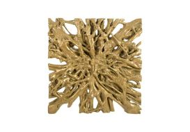 Square Root Wall Art Brass Large