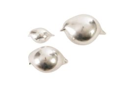 Silver Birds Set of 3 Silver Leaf Large