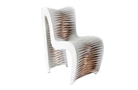 Seat Belt Leather Dining Chair White