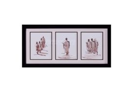 Monks in File Watercolor