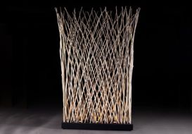Driftwood Stick Screen with Light