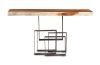 Freeform Score Console Table Silver Leaf Large