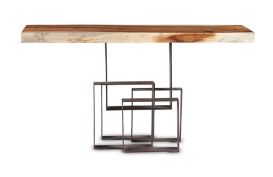 Freeform Score Console Table Silver Leaf Large