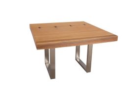 Thakigan Sai Wood Dining Table Brushed SS Legs