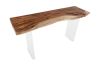 Floating Chamcha Wood Console Table Acrylic Legs