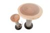 Concrete Bar Stool Chamcha Wood Seat Gray