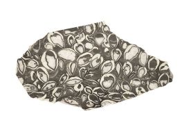 Glass Slice Sculpture (Finish: Gray and White)