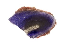 Glass Slice Sculpture (Finish: Blue)