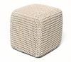 Ivory Jute Pouf