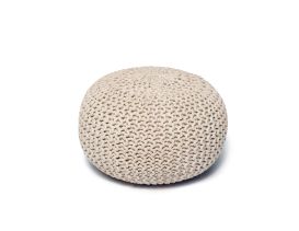 Ivory Jute Pouf (Design: Round)