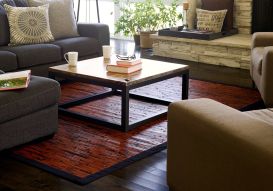 Cobblestone Mahogany Bamboo Rug (Size: 2' x 3')