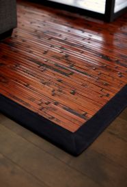 Cobblestone Mahogany Bamboo Rug (Size: 5' x 8')