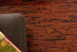 Cobblestone Mahogany Bamboo Rug (Size: 6' x 9')