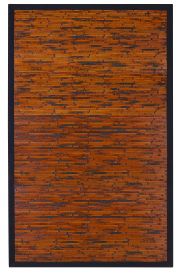 Cobblestone Mahogany Bamboo Rug (Size: 4' x 6')