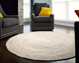 Kerala Ivory Jute Rug (Size: 6' x 6')