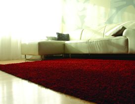 Crimson Silky Shag Rug (Size: 5' x 8')