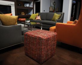 Saree Pouf Square (Finish: Ruby)