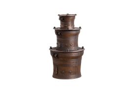 Laotian Rain Drums Set of 3 (Finish: Bronze)