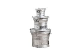 Laotian Rain Drums Set of 3 (Finish: Silver Leaf)