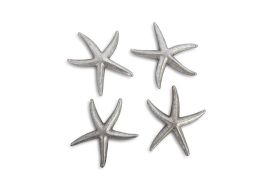 Starfish Gold Leaf Set of 4 (Finish: Silver Leaf, Size: Small)